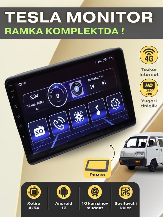 Android Monitor Damas tesla monitor-9.10 dyum bor tepaga pasgayam bor