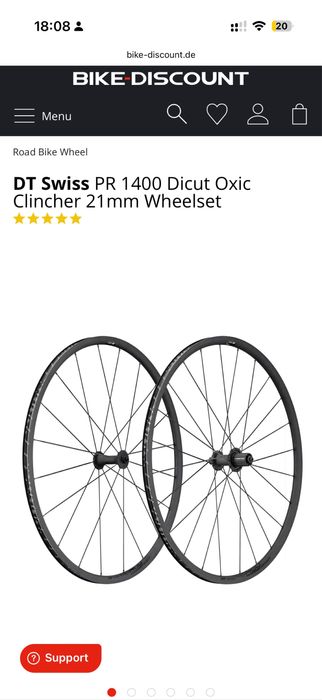 Шосейни капли DT Swiss PR 1400 Dicut 21mm - Като нови!