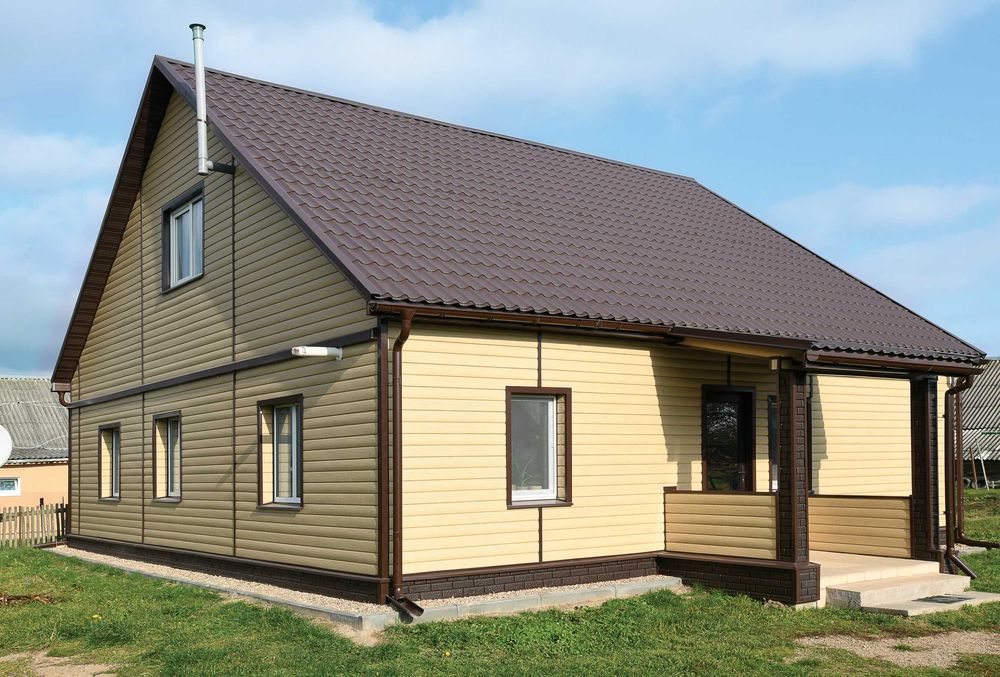 Сайдинг под дерево Дуб. Карнизы, софиты, кирпич, водосток