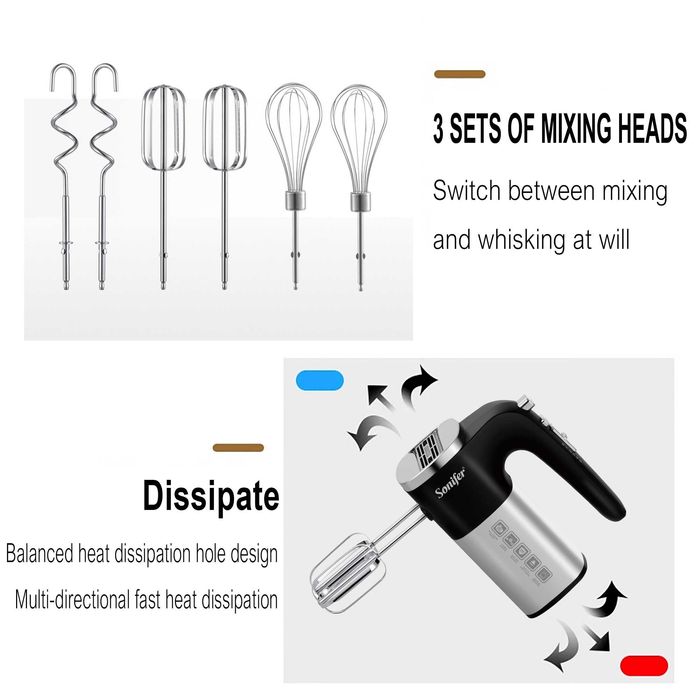 Многофункциональный МИКСЕР  Sonifer SF-7078 для теста, 500 Вт, 3в1 mi4
