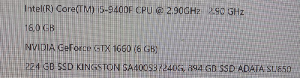 PC Gaming Asus - Gtx 1660, i5 Gen 9, 16 gb ram,1.2TB SSD - Stare BUNA