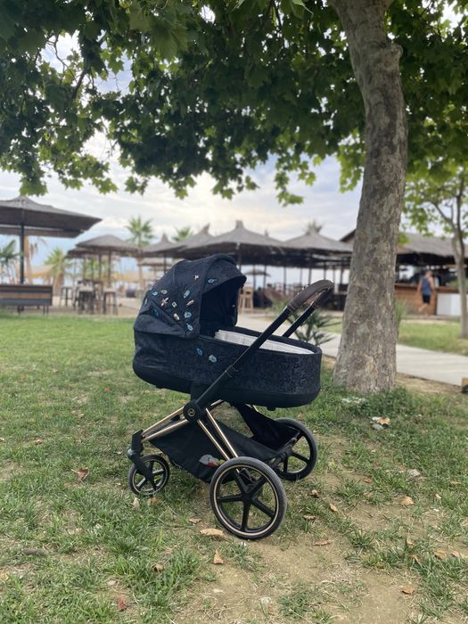 C Cybex Platinum e-Priam Jewels of Nature Пълен Комплект Бебешка Количка