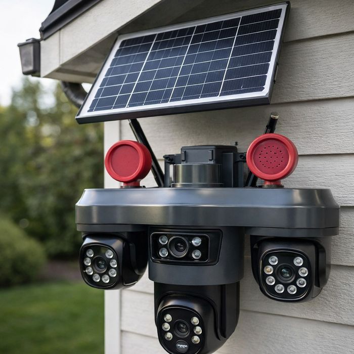 Соларна камера LYLU със SIM карта, 4 лещи и 26 диода – интелигентна за