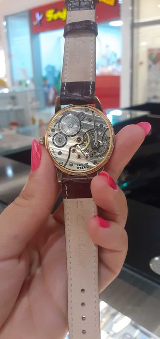 Ceas de colectie Cyma flex, mecanism original elvetian, suflat cu aur