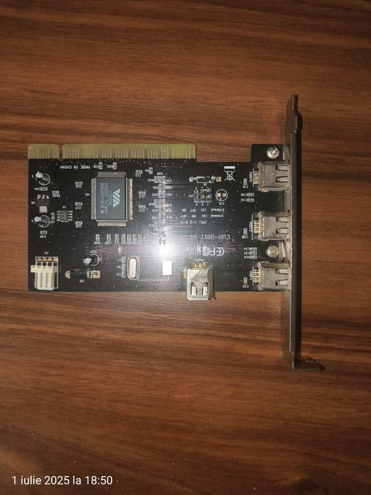 Placă PCI FireWire IEEE 1394 VIA VT6307 - 3 porturi externe + 1 intern