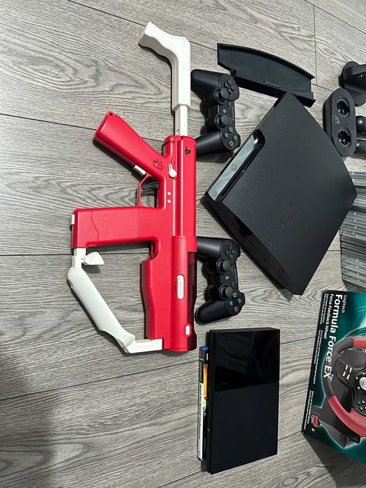Consolă PlayStation 3 +17Jocuri+accesorii+Volan Logitech+Ps2+Joc
