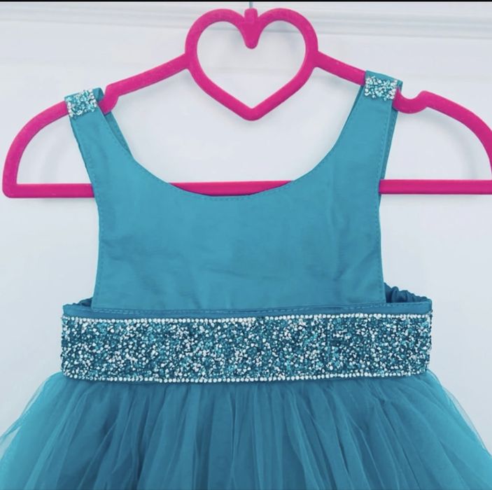 Rochie din tul fetite , verde 92-98 cm ( 24-36 luni)