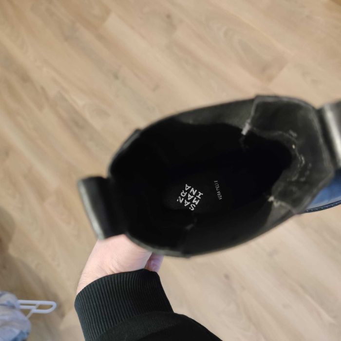 Cizme damă SANMARINA, trei sferturi, piele naturală, negre, 38