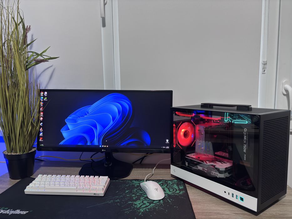 Геймърски сетъп/компютър Ryzen 5600XT/RTX4060 8GB/16 Ram/512 ssd/750 HDD/750W +Монитор LG Ultrawide, периферия.