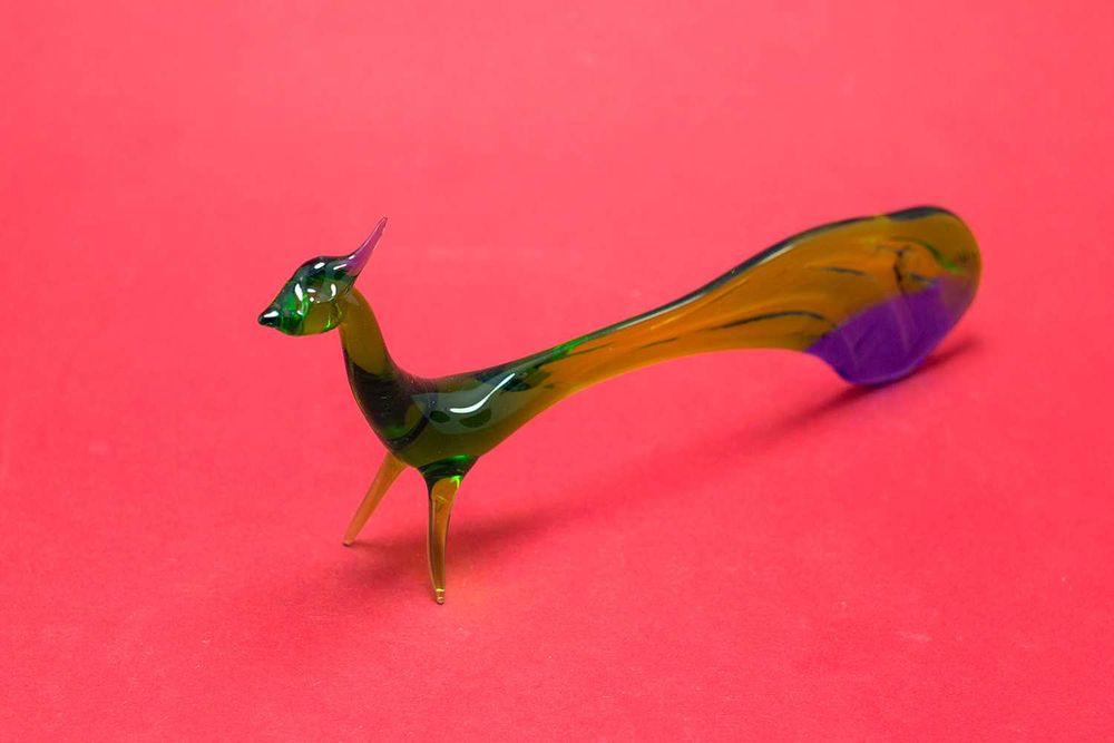 Статуэтка из цветного стекла - Птичка (аналог муранского стекла)