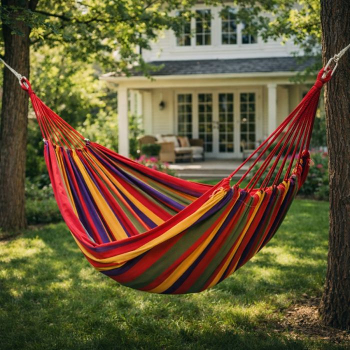 Градиснки червен хамак - идеален за релакс, следобедна дрямка или почи