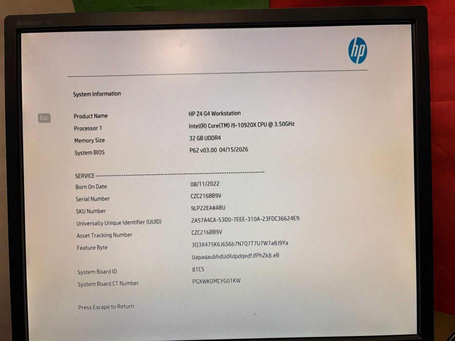HP Z4 G4 – Intel i9-10920X, 32GB DDR4, EVGA RTX 3070 Ti FTW3, 1TB NVMe Samsung, игри, компютър