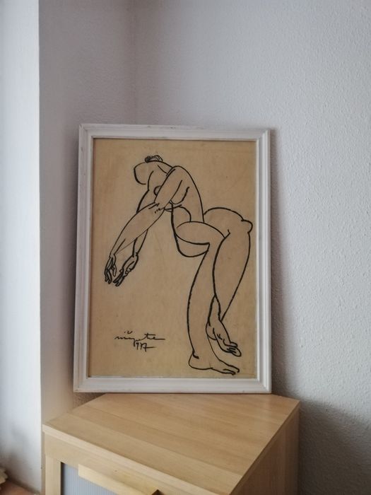 Tablou Nica Petre Nud carbune
