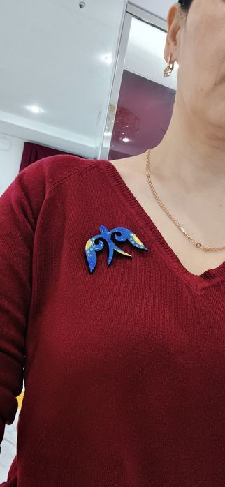 Этно брошь ұлттық нақыш