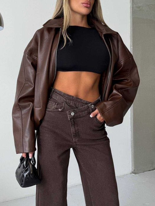 Дамски дънки с широк крачол