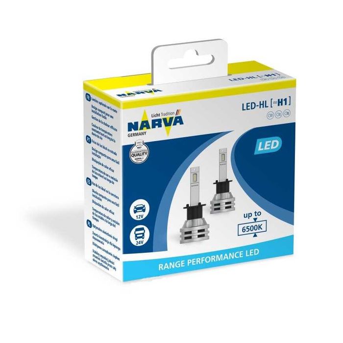 LED крушки NARVA H1/H3/H4/H7/H11/ HB3/4 6500K Range Performance
