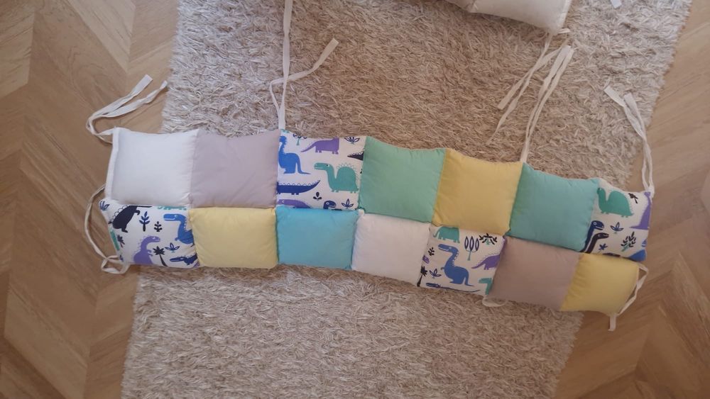Patut ikea 60x120 cu pernute incluse si saltea cocos