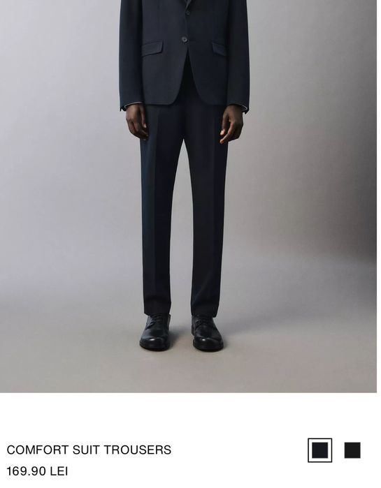 Pantaloni eleganti de costum Zara 42 XL barbati