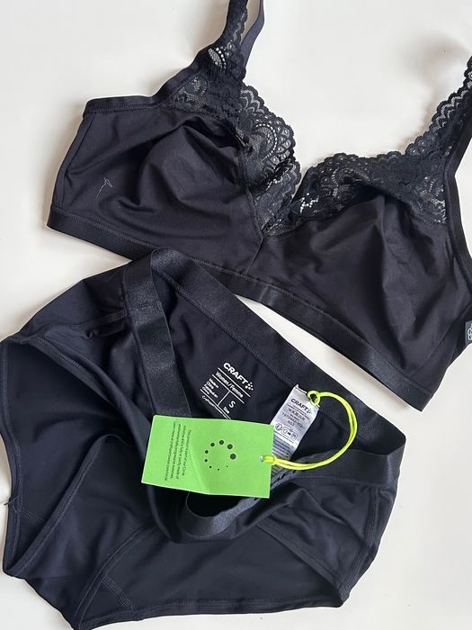 Памучен нов черен бралет/бюстие и бикини
