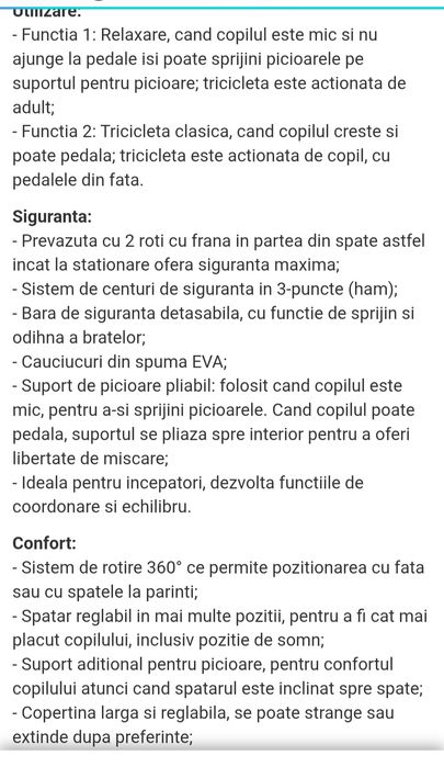 Tricicleta Juju Bliss Ride roz