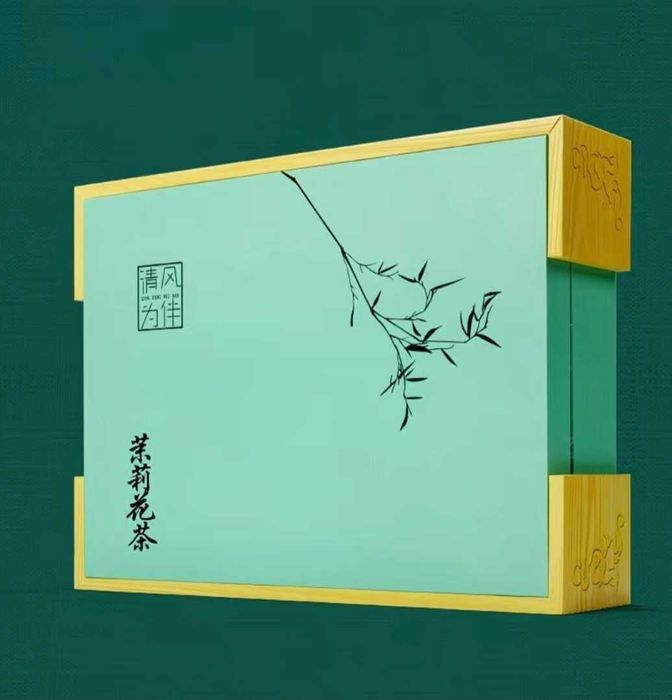 Китайский зелёный чай с жасмином в подарочном каробке