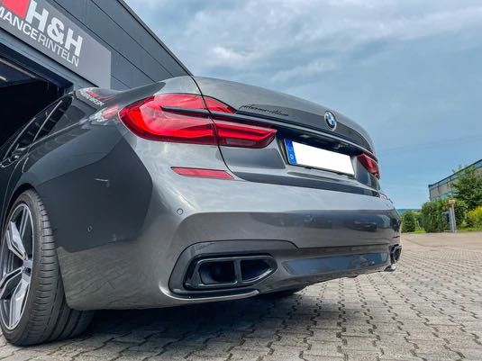 Стикери Двойни Накрайници BMW 7 Серия G11/ G12 2015 -2019 -Черен Гланц