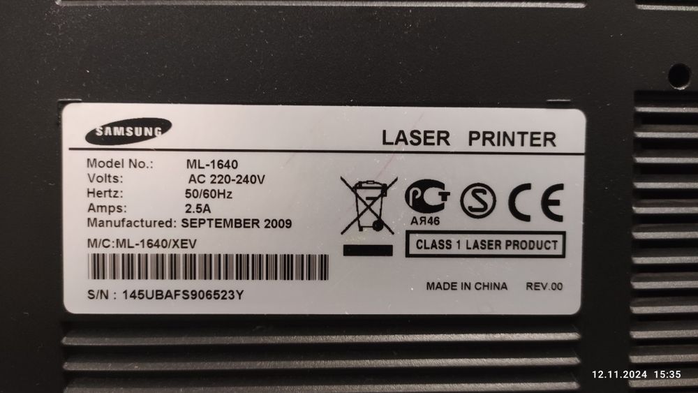 Принтер Samsung ML-1640 со вторым картриджнм