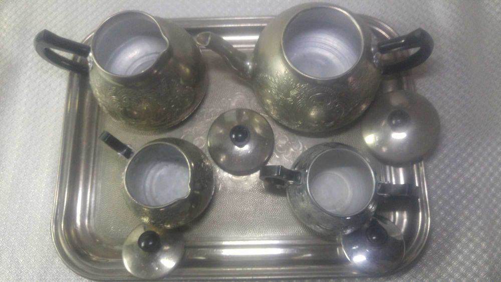 Чайный мельхиоровый набор