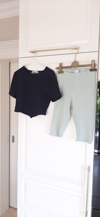 Set pentru fete, colanti scurti ZARA si tricou NewYorker/13ani