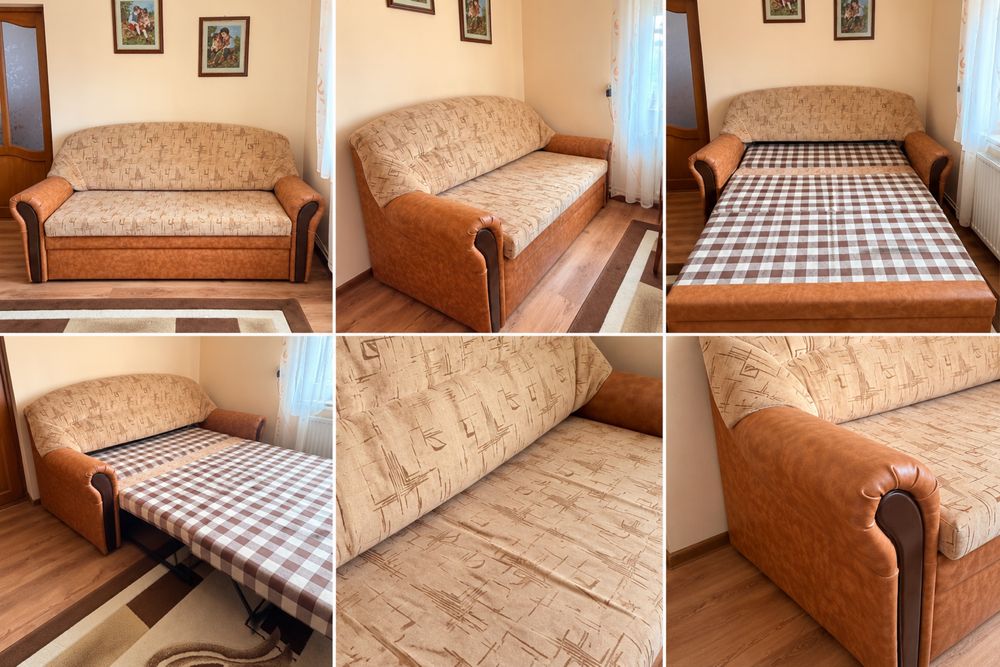 Canapea extensibilă 2 persoane, suprafață dormit 150 × 200 cm