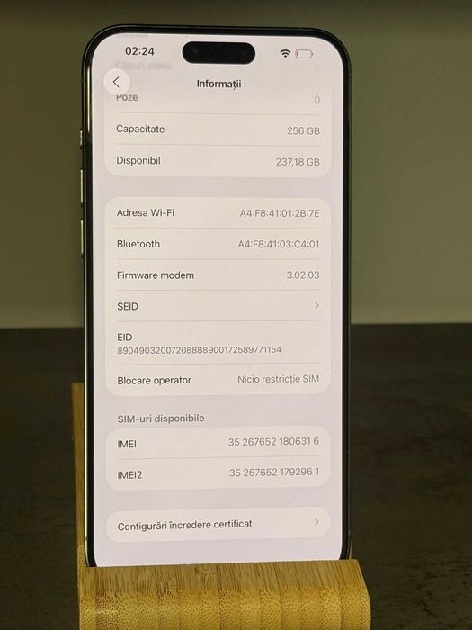Iphone 15 Pro Max/E-sim/256Gb/86% baterie