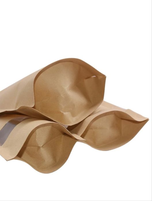 Pungi Stand Up Kraft cu fereastra si ziplock