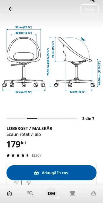 Scaun rotativ Ikea