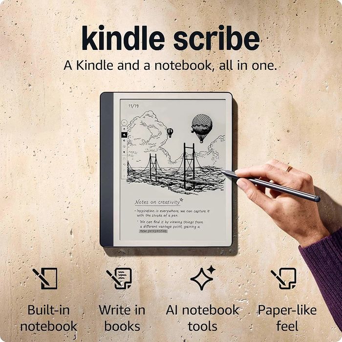 Amazon kindle Scribe с функцией рукописного ввода и со стилусом 2024