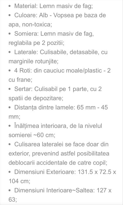 Pat lemn copii + saltea