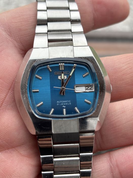 Seiko 5 tv automatic blue dial rar