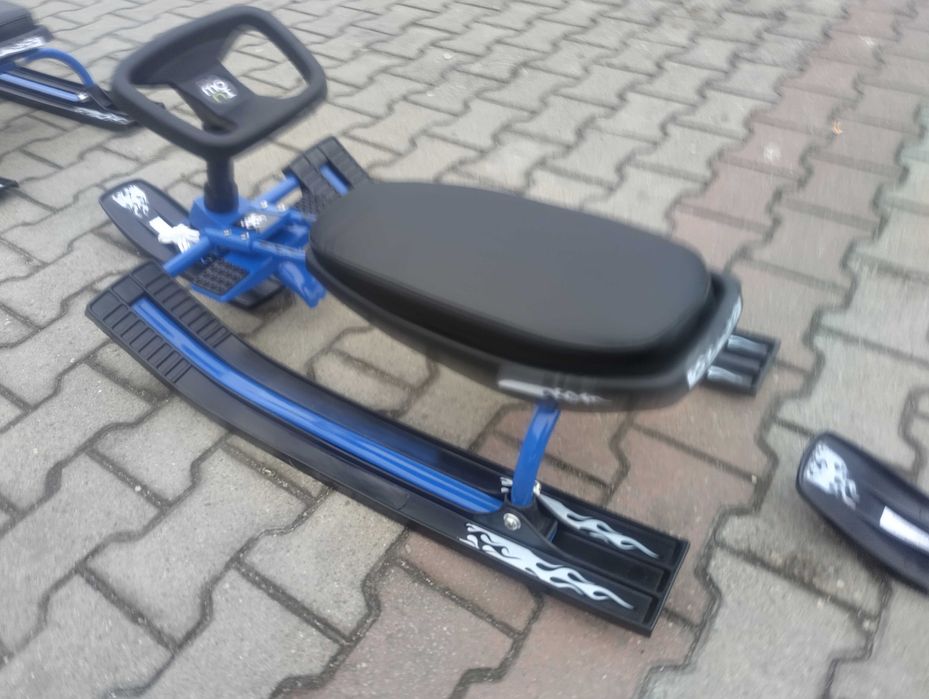 MONI Детска шейна с кормило СНЕЖКО син