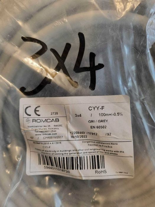 Cablu CYYF 1,5 și 2,5 și 4