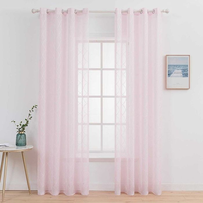Комплект 2бр. Тюлени Пердета с Халки MIULEE, 140х260см, Розови
