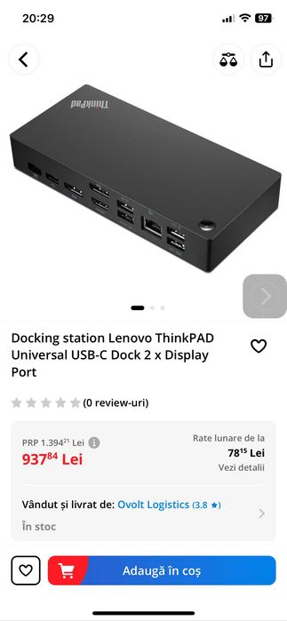 Lenovo/IBM ThinkPad docking station USB-C portabil nou sigilat nu Acer