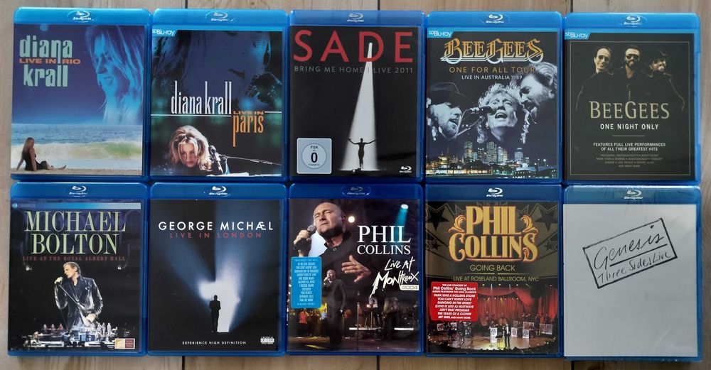 Lot Blu-ray Diana Krall Sade Michael Bolton Phil Collins Genesis etc