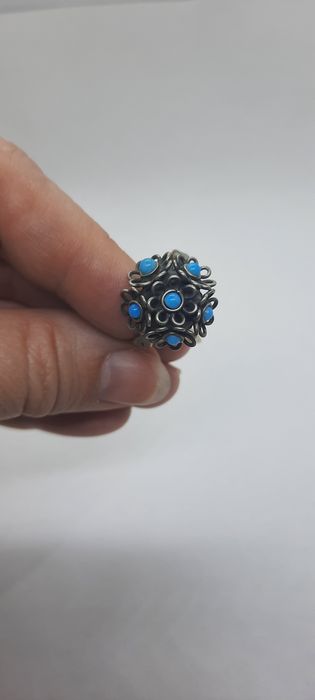 кольцо бирюза, Советское,  винтаж, мельхиор