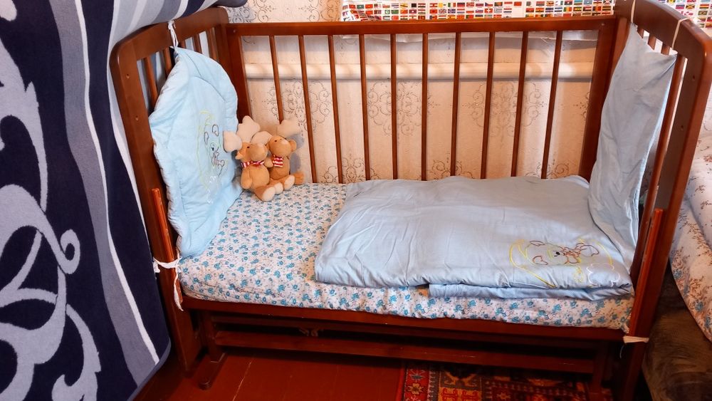 Детская манежка натуральное дерево