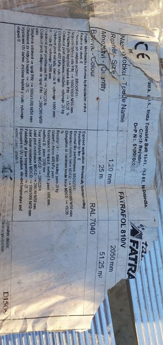 Vand membrana hidroizolanta Fatra Fatrafol 810/V