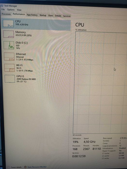 Gaming PC GPU 16GB RX6800 Ryzen 5 5600x 24gb RAM