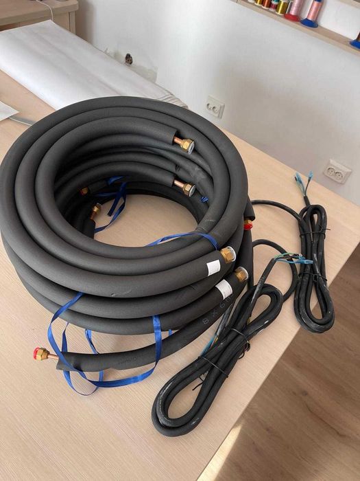 Kit NOU montaj pompă de căldură 12.000 BTU – traseu frigorific și cabluri, am 4 set-uri, numai 100 lei un set