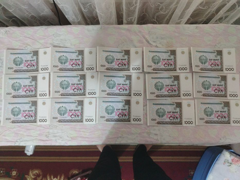 1000 somlik yangi selkiy kupyuralar sotiladi. 15 dona