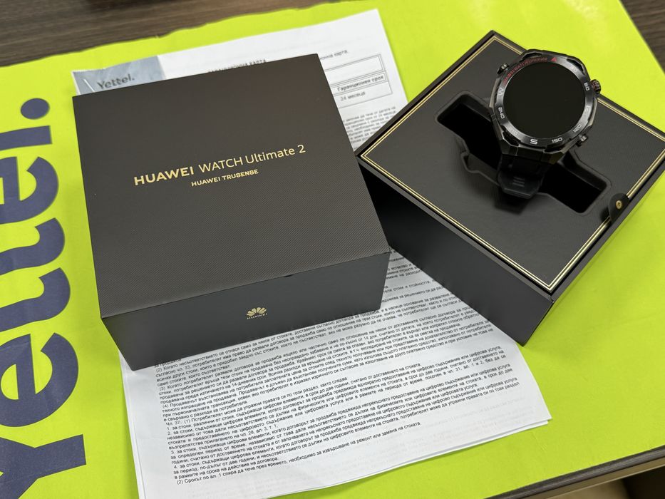 КАТО НОВ 48mm Huawei watch Ultimate 2 Yettel Гаранция 2027 Black