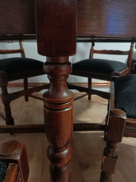 Set Masa si Scaune Vintage din Lemn Masiv - Extensibila