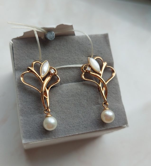 Золото серьги 585 пробы